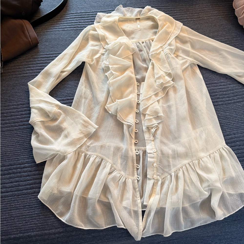 Free people flowy sheer blouse size xs